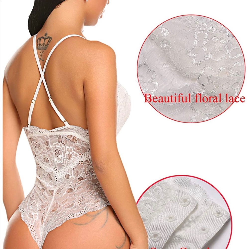 ✨🛍✨White Lace Teddy Bodysuit